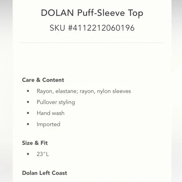 Anthro Dolan puffed sleeves top - Picture 9 of 9